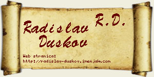 Radislav Duškov vizit kartica